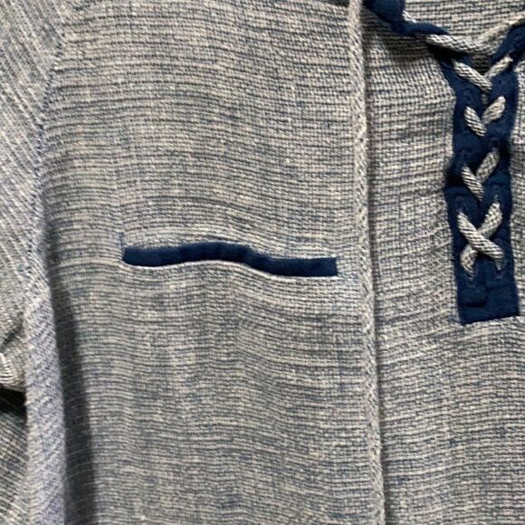 Frame blue rolled cuff sleeves navy piping size S - Picture 6 of 13